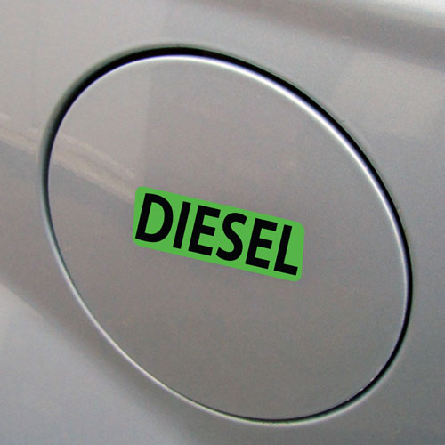 3x Diesel Fuel Only Layered Vinyl Stickers / Decals Green & Black Color