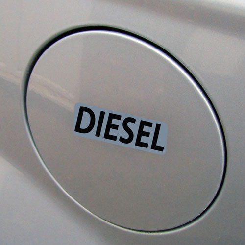 3x Diesel Fuel Only Layered Vinyl Stickers / Decals Grey & Black Color