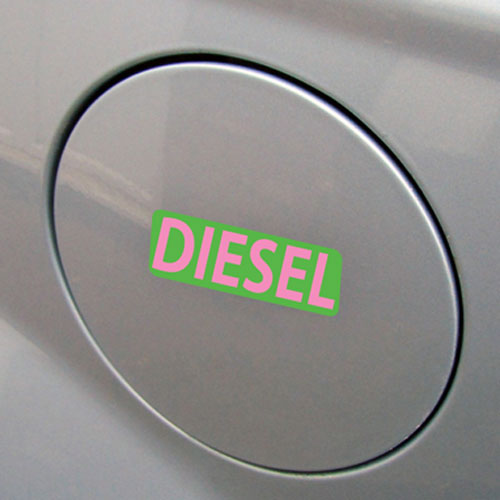 3x Diesel Fuel Only Layered Vinyl Stickers / Decals Green & Pink Color