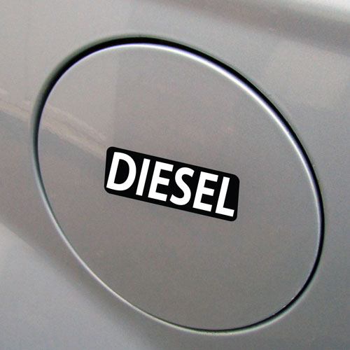 3x Diesel Fuel Only Layered Vinyl Stickers / Decals Black & White Color