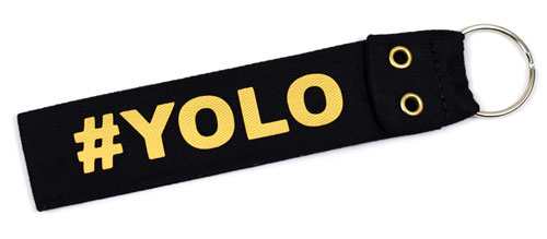 #Yolo You Only Leave Once Quote Fabric Wristlet Keychain Cloth Key Fob KeyFob