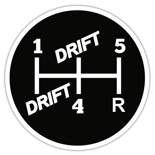 Drift Manual Transmission Gear Stick Shift Knob JDM Gearbox Layered Vinyl Sticker / Decal Round Shape Black & White Color