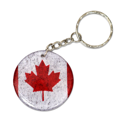 Canadian Flag Of Canada Keychain Key Chain Keyring Key Ring Double Sided Round