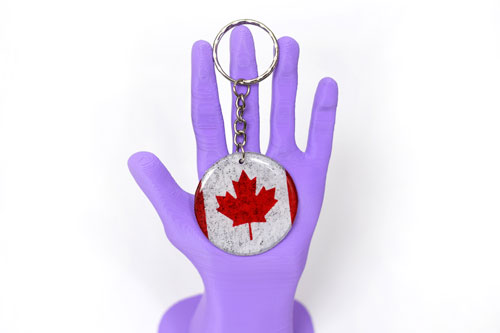 Canadian Flag Of Canada Keychain Key Chain Keyring Key Ring Double Sided Round