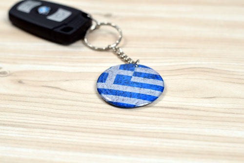 Greek Flag Keychain Greece Nation Unique Souvenir Key Chain Keyring Key Ring