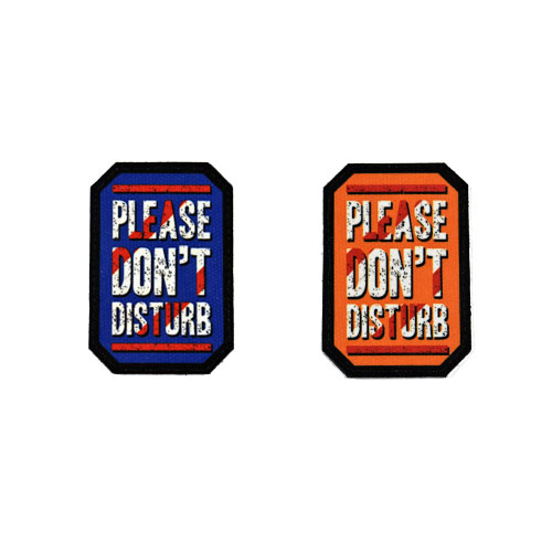 (2x) Please Do Not Disturb Flock Printed Fabric Loop And Hook Patches Polygon Shape