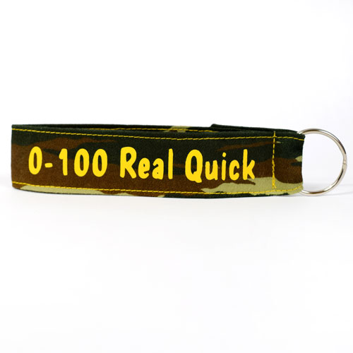 0-100 Real Quick Wristlet Key Fob Fabric Cloth KeyFob Army Pattern Yellow Color