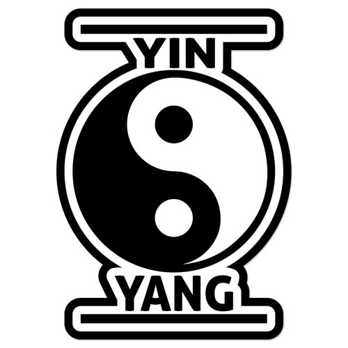 Yin-Yang Layered Vinyl Sticker Decal Yin And Yang Symbol Black & White